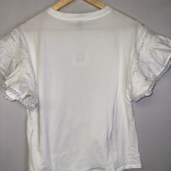 Anne Klein White Flutter Sleeve Tee Top NWT - Picture 2 of 6